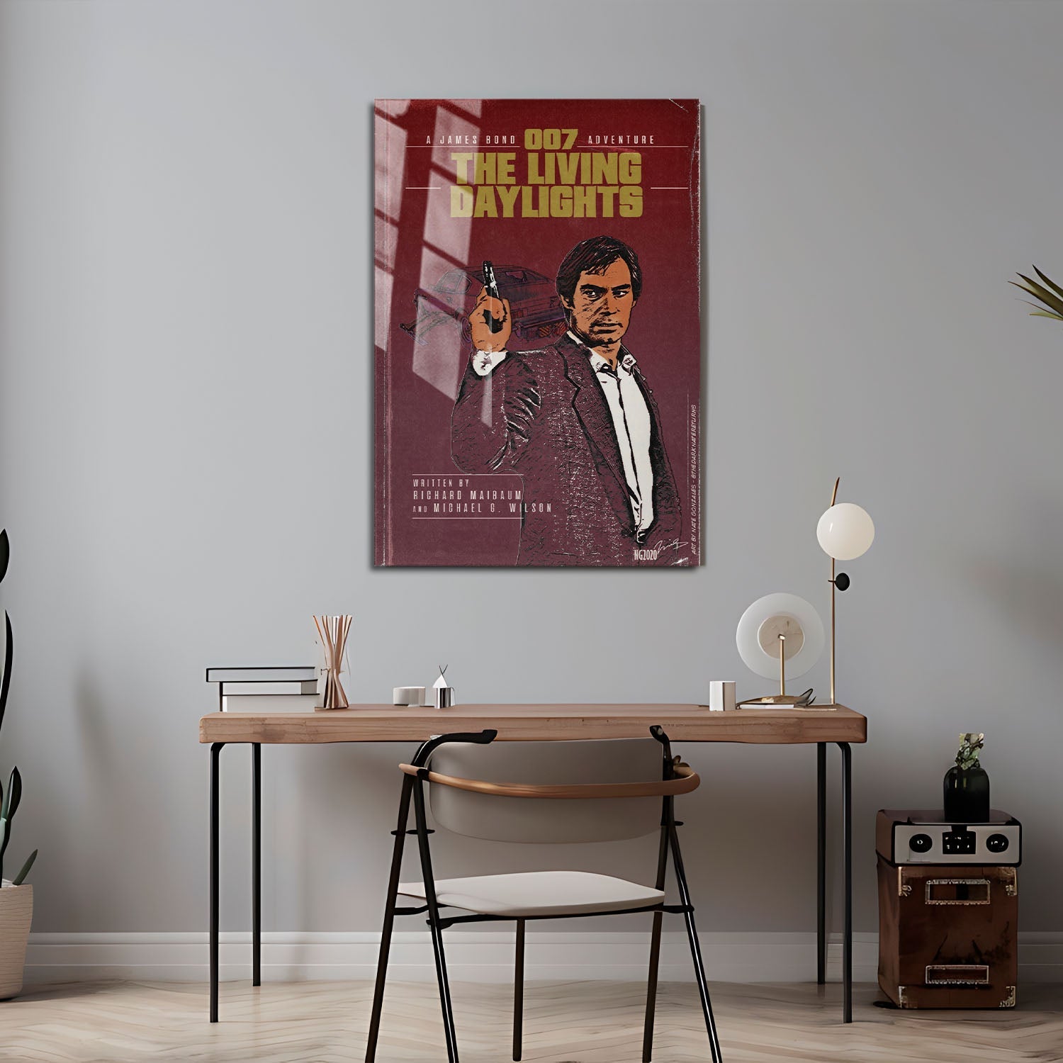 Flex Designs Metal Poster The Living Daylights Minimalist 24 x 36" Home Goods - Movie 1987 Movie Metal Poster