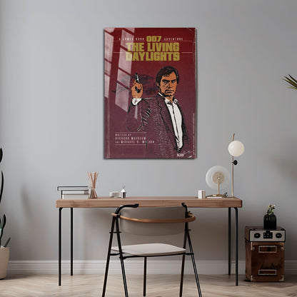Flex Designs Metal Poster The Living Daylights Minimalist 24 x 36" Home Goods - Movie 1987 Movie Metal Poster