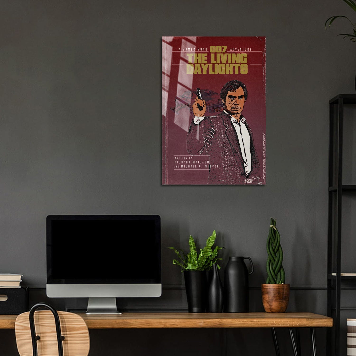 Flex Designs Metal Poster The Living Daylights Minimalist 5 x 7" Home Goods - Movie 1987 Movie Metal Poster
