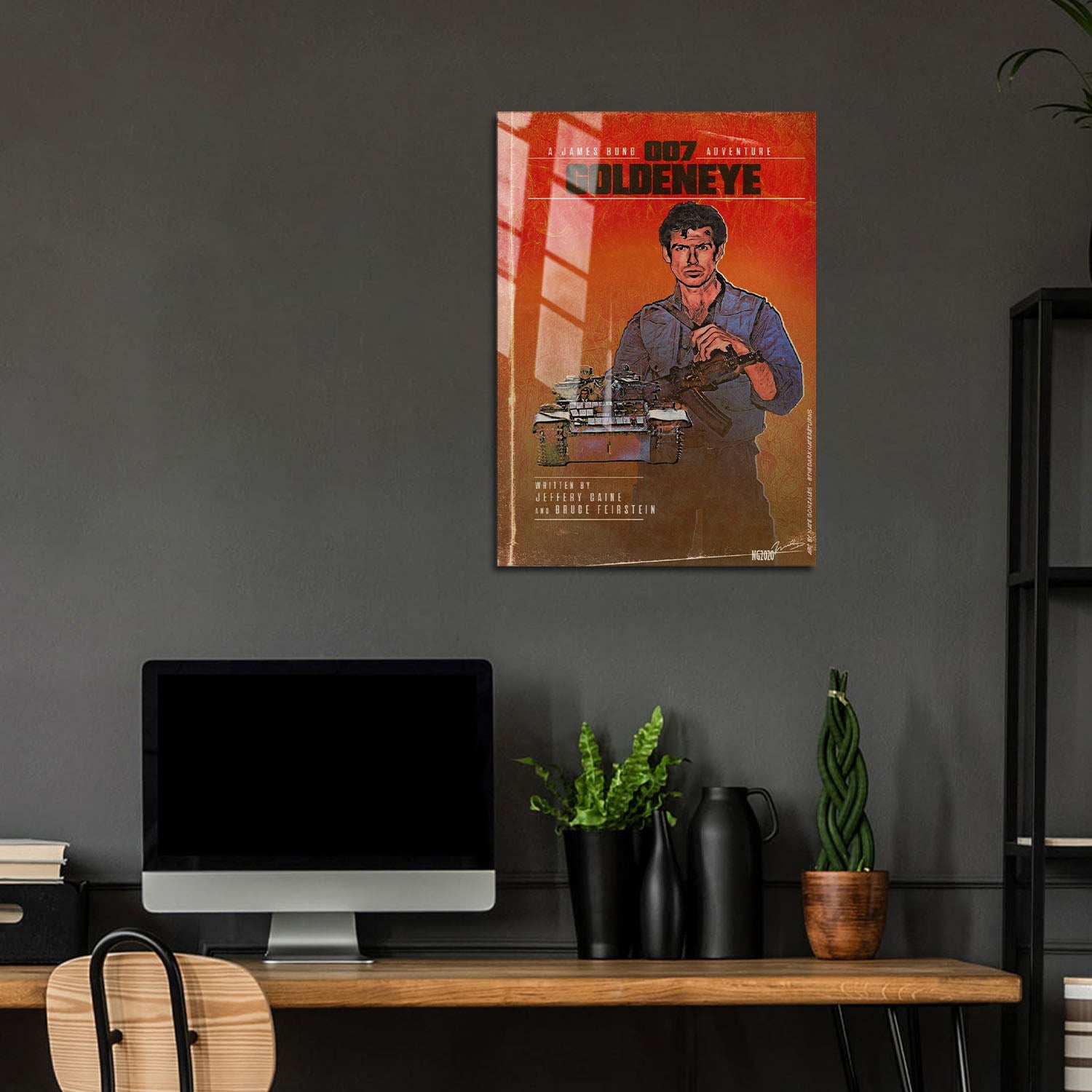 Flex Designs Metal Poster GoldenEye Minimalist 5 x 7" Home Goods - Movie 1995 Movie Metal Poster
