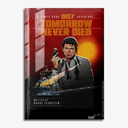 Flex Designs Metal Poster Tomorrow Never Dies Minimalist 11 x 17" Home Goods - Movie 1997 Movie Metal Poster