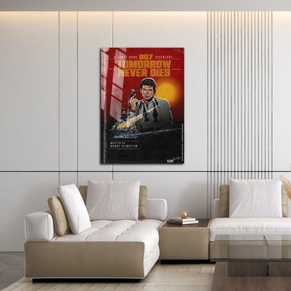 Flex Designs Metal Poster Tomorrow Never Dies Minimalist 16 x 24" Home Goods - Movie 1997 Movie Metal Poster