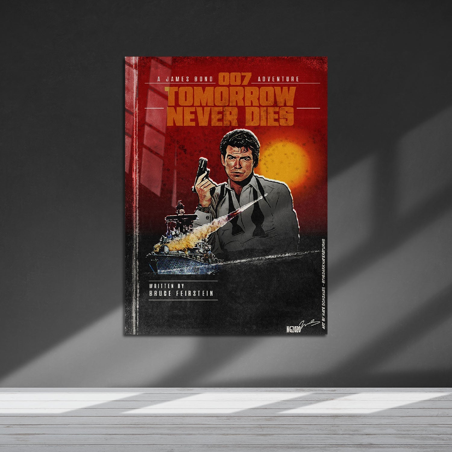 Flex Designs Metal Poster Tomorrow Never Dies Minimalist 5 x 7" Home Goods - Movie 1997 Movie Metal Poster