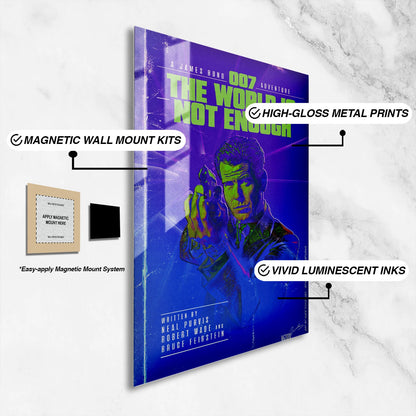 Flex Designs Metal Poster The World Is Not Enough Minimalist 16 x 24" Home Goods - Movie 1999 Movie Metal Poster