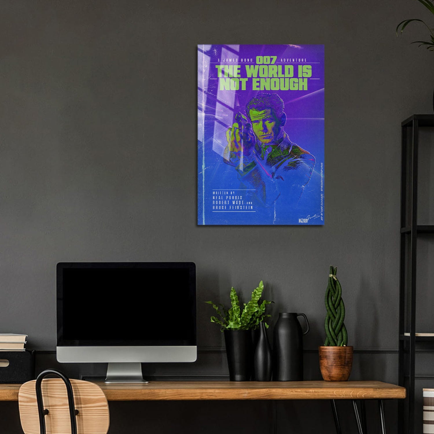 Flex Designs Metal Poster The World Is Not Enough Minimalist 5 x 7" Home Goods - Movie 1999 Movie Metal Poster