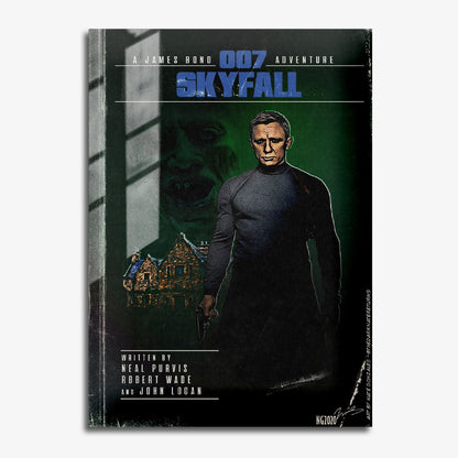 Flex Designs Metal Poster Skyfall Minimalist 11 x 17" Home Goods - Movie 2012 Movie Metal Poster