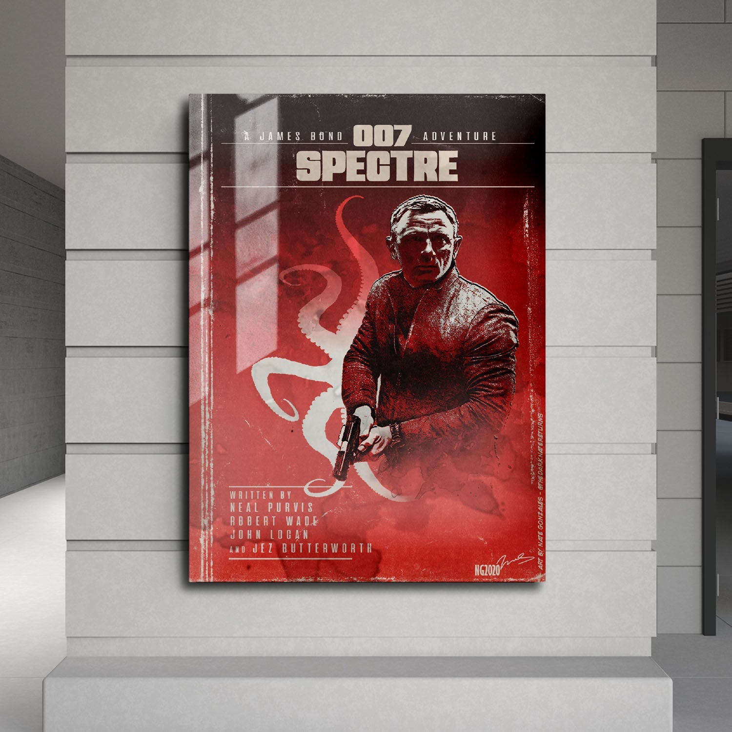 Flex Designs Metal Poster Spectre Minimalist 24 x 36" Home Goods - Movie 2015 Movie Metal Poster