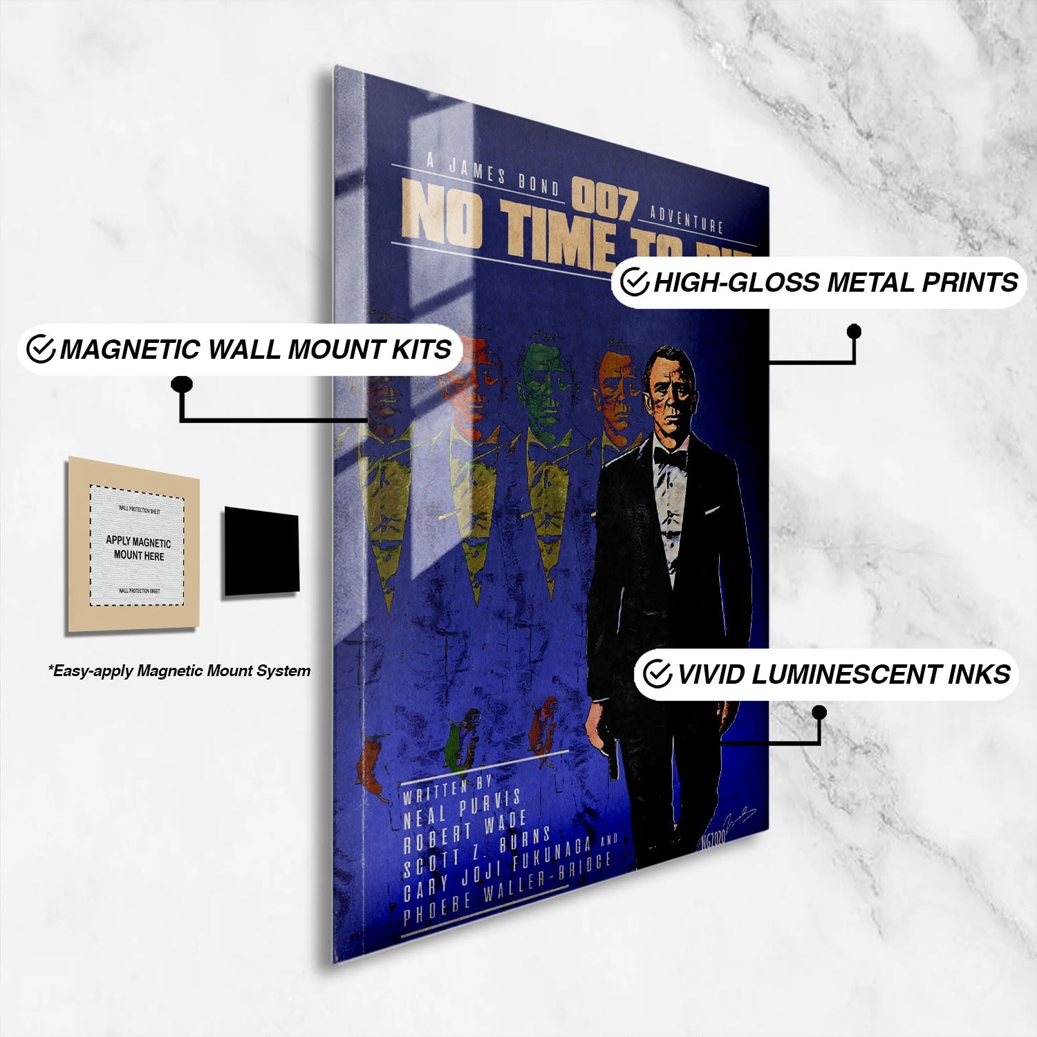 Flex Designs Metal Poster No Time to Die Minimalist 16 x 24" Home Goods - Movie 2021 Movie Metal Poster