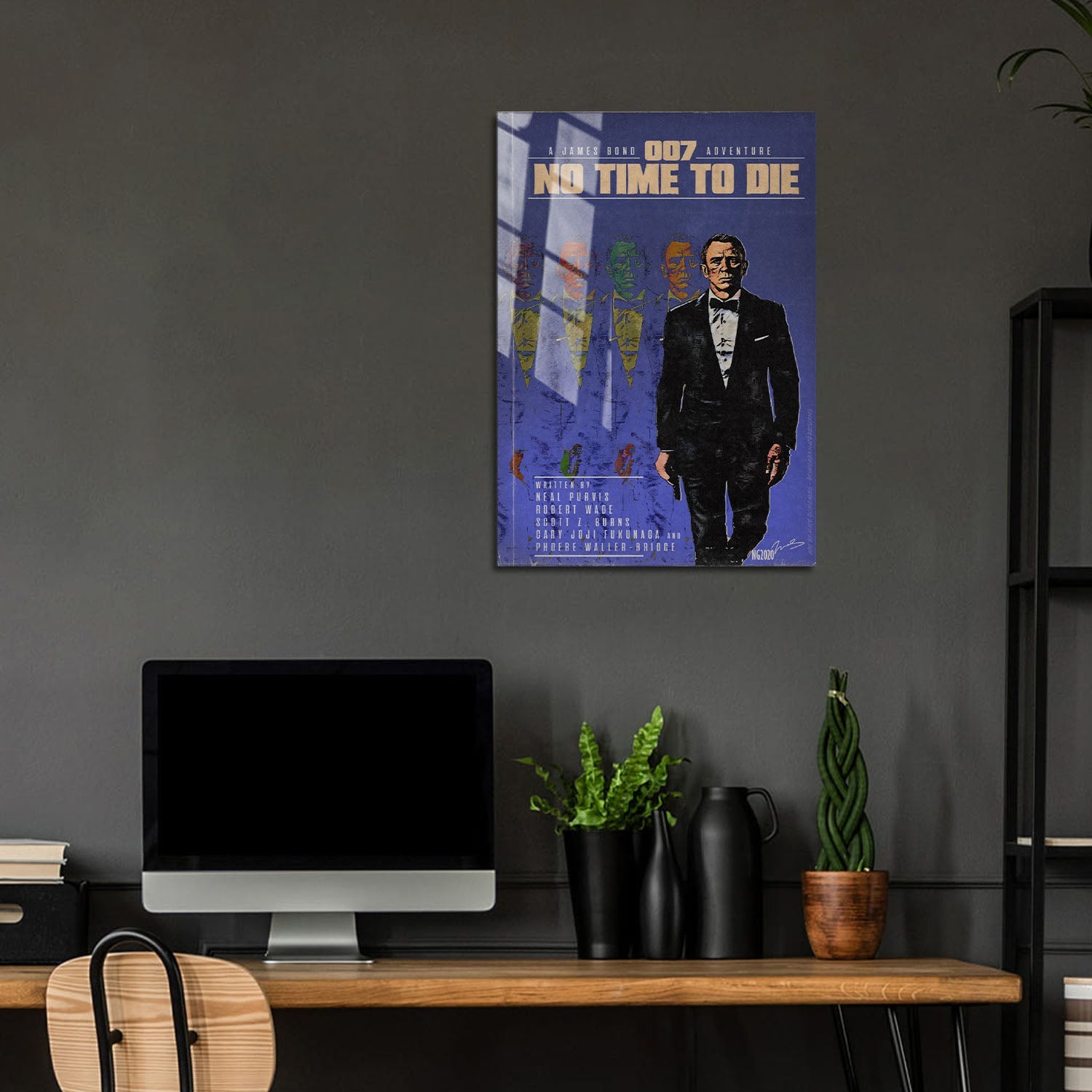 Flex Designs Metal Poster No Time to Die Minimalist 5 x 7" Home Goods - Movie 2021 Movie Metal Poster