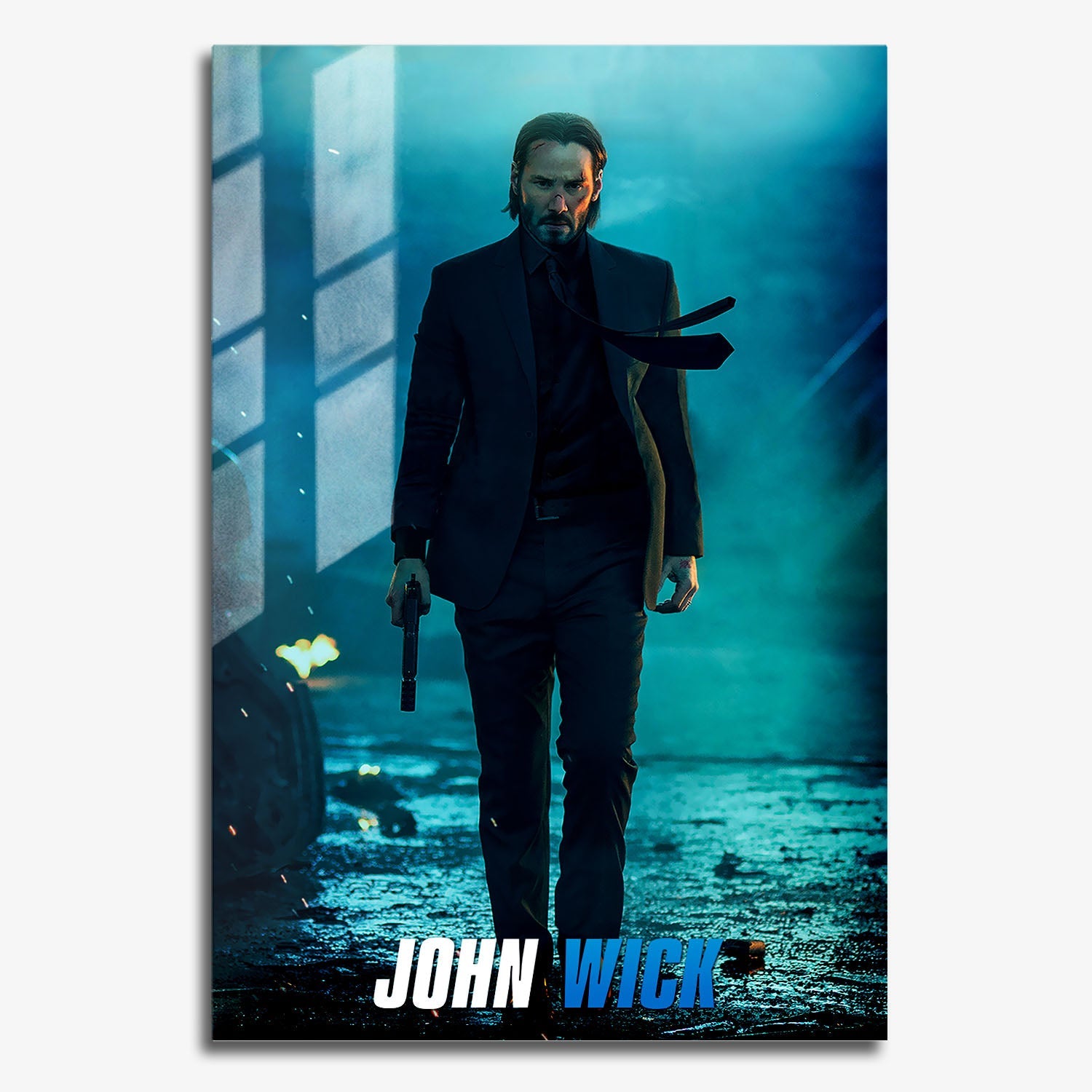 Flex Designs Metal Poster John Wick Theatrical 11 x 17" Home Goods - Movie 2014 Movie Metal Poster