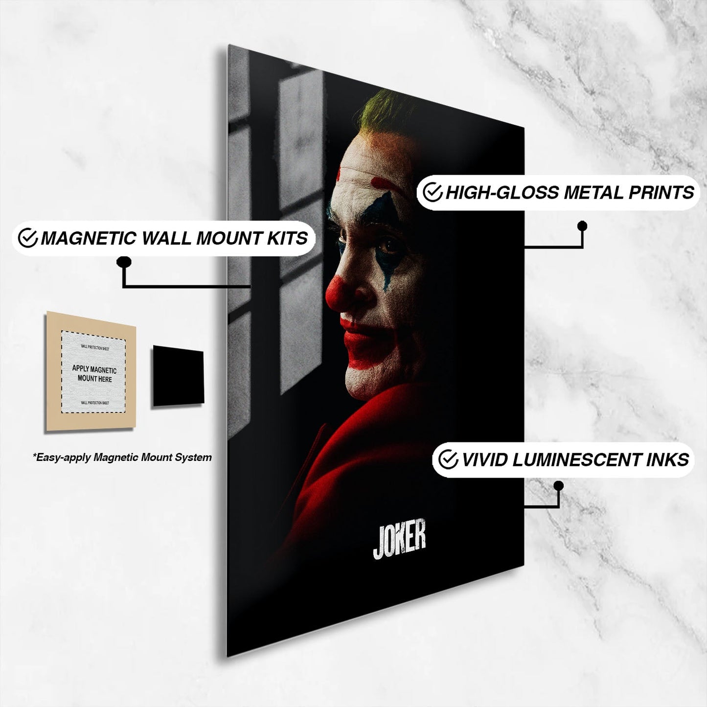 Flex Designs Metal Poster Joker 16 x 24" Home Goods - Movie 2019 Movie Metal Poster