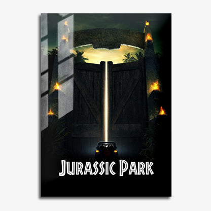 Flex Designs Metal Poster Jurassic Park Cinematic 11 x 17" Home Goods - Movie 1993 Movie Metal Poster