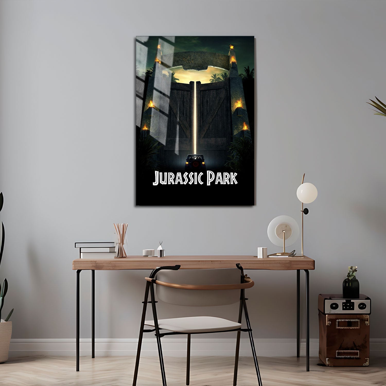 Flex Designs Metal Poster Jurassic Park Cinematic 24 x 36" Home Goods - Movie 1993 Movie Metal Poster