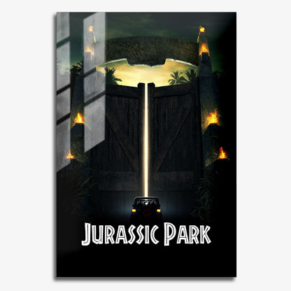 Flex Designs Metal Poster Jurassic Park Cinematic 11 x 17" Home Goods - Movie 1993 Movie Metal Poster