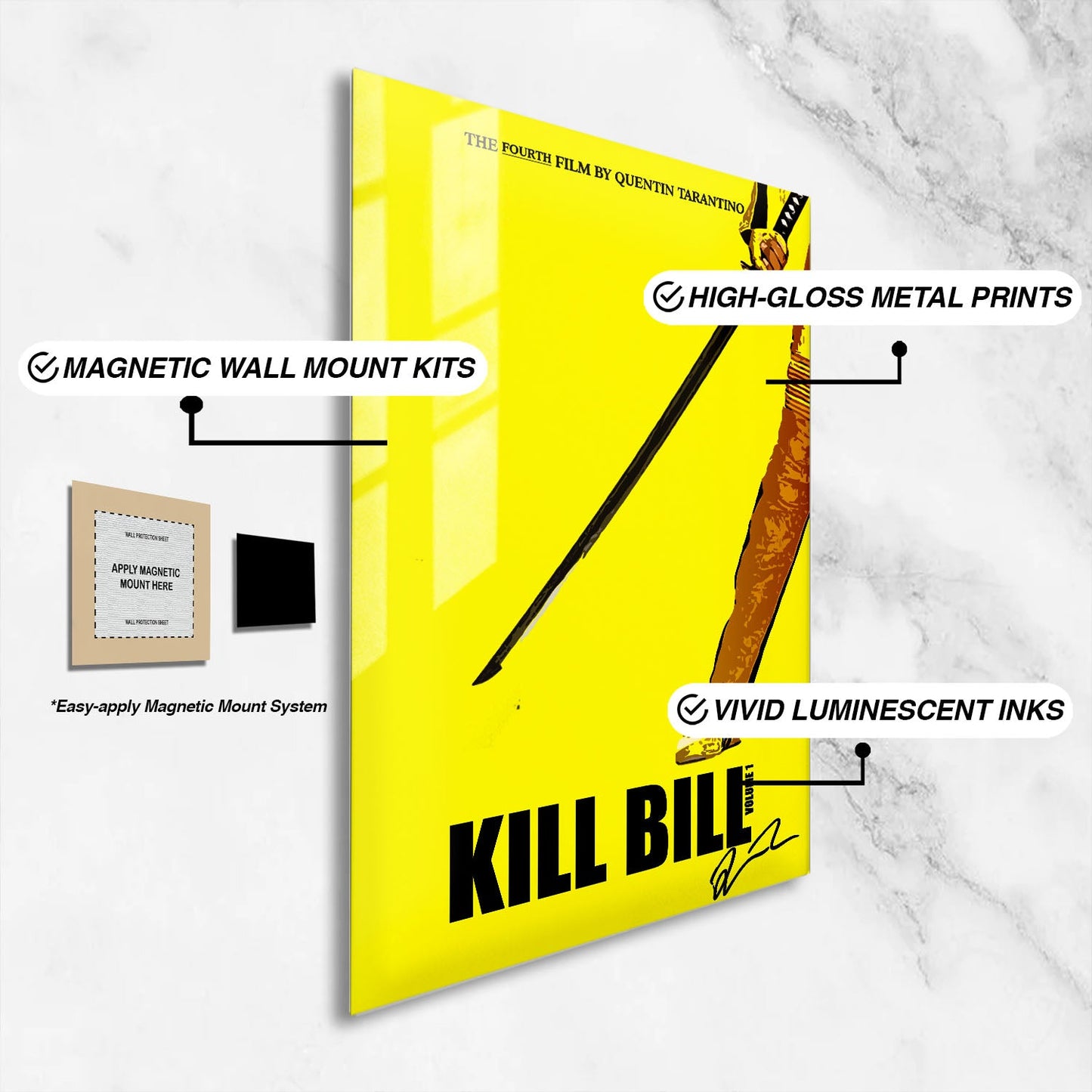 Flex Designs Metal Poster Kill Bill - Vol 1 Key Art 16 x 24" Home Goods - Movie 2003 Movie Metal Poster