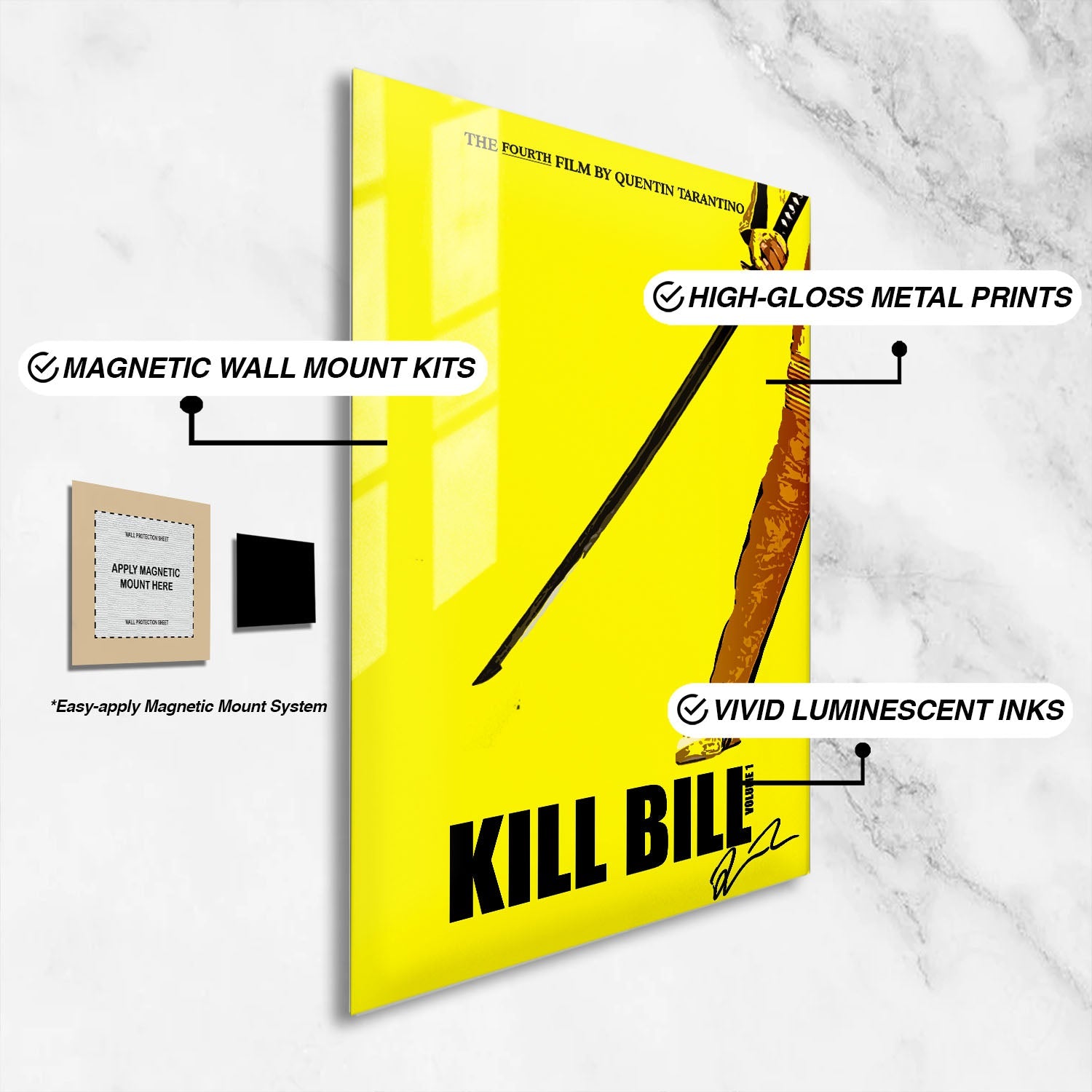 Flex Designs Metal Poster Kill Bill - Vol 1 Key Art 16 x 24" Home Goods - Movie 2003 Movie Metal Poster