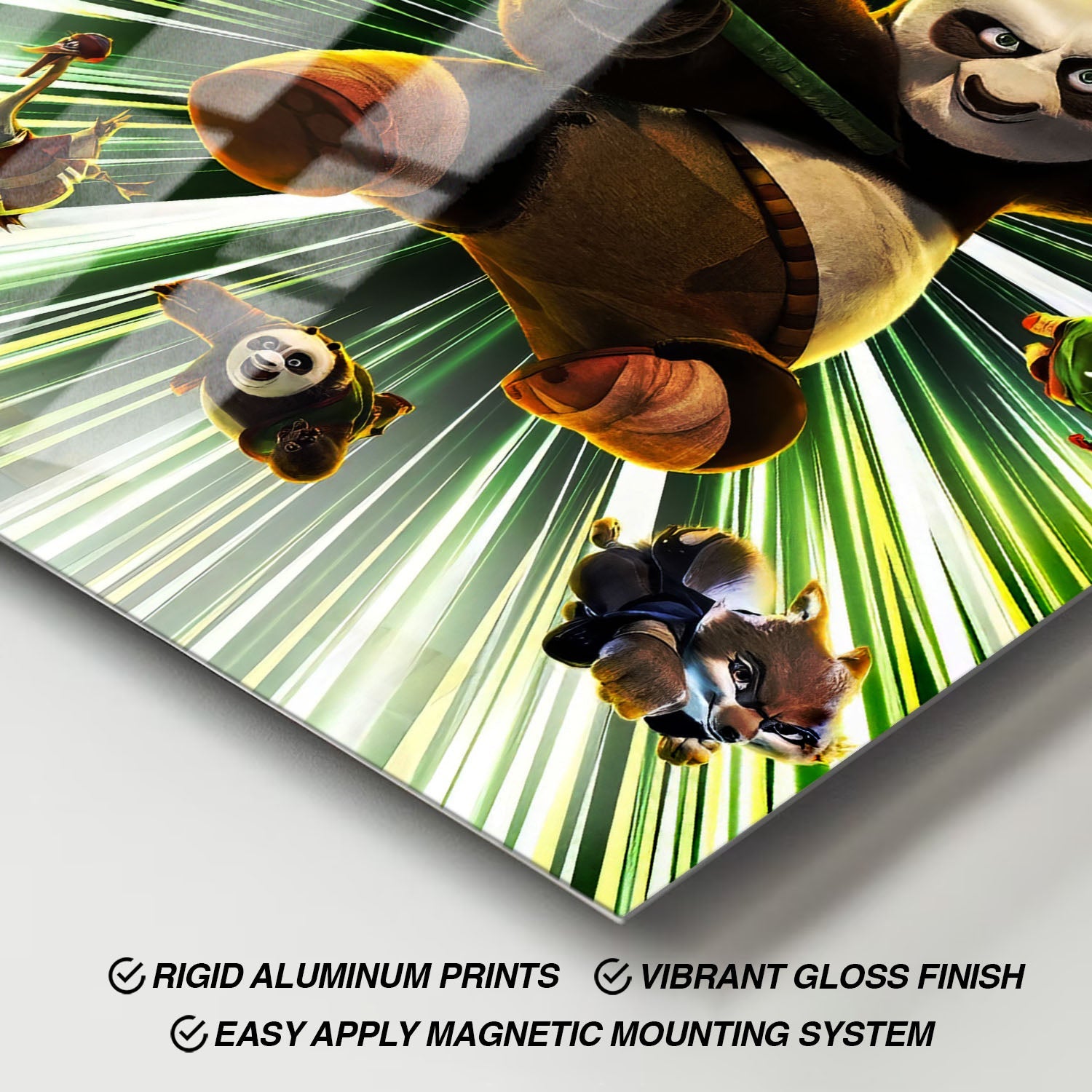 Flex Designs Metal Poster Kung Fu Panda 4 Textless 11 x 17" Home Goods - Movie 2024 Movie Metal Poster