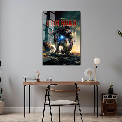 Flex Designs Metal Poster Iron Man 3 24 x 36" Home Goods - Movie 2013 Movie Metal Poster