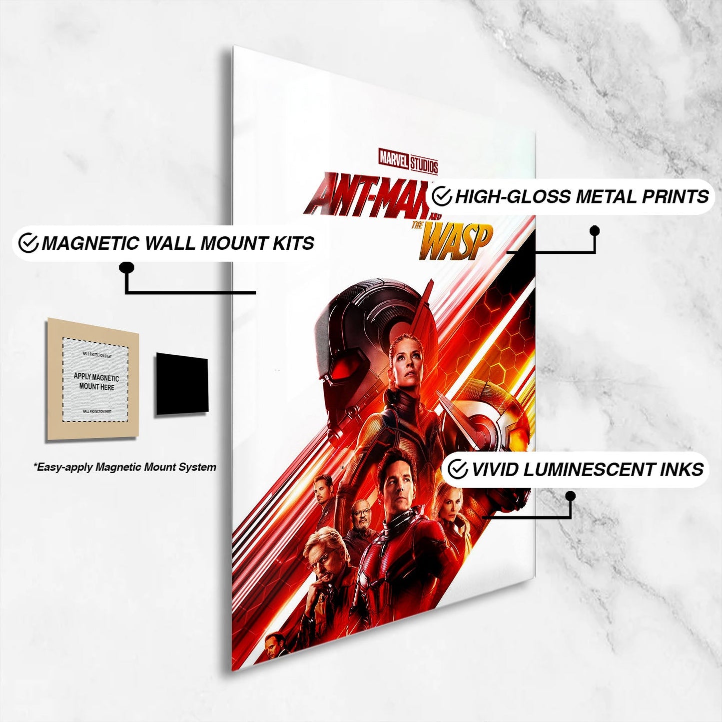 Flex Designs Metal Poster Ant-Man and the Wasp 16 x 24" Home Goods - Movie 2018 Movie Metal Poster