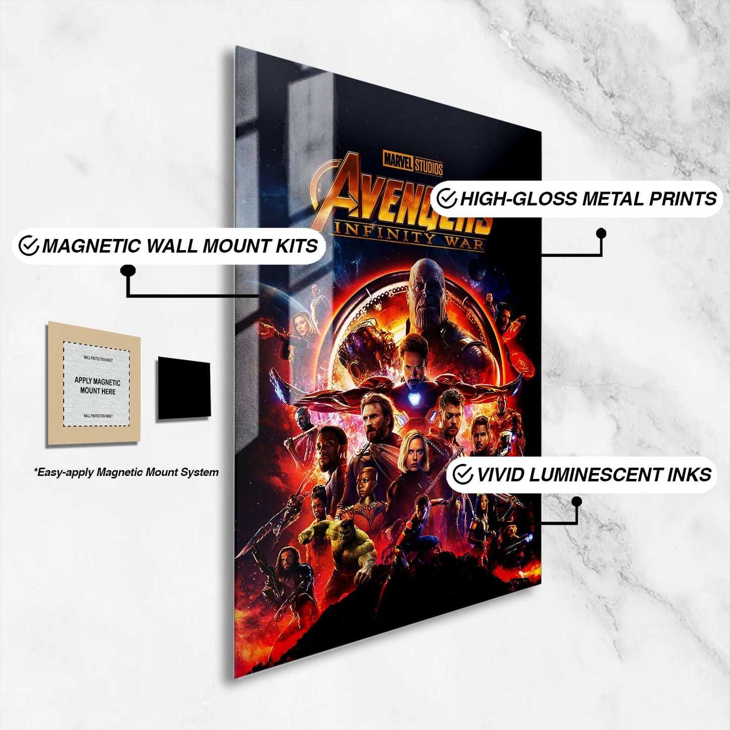 Flex Designs Metal Poster Avengers Infinity War 16 x 24" Home Goods - Movie 2018 Movie Metal Poster