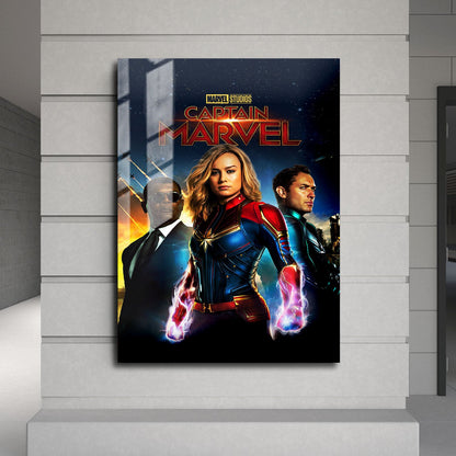 Flex Designs Metal Poster Captain Marvel 24 x 36" Home Goods - Movie 2019 Movie Metal Poster