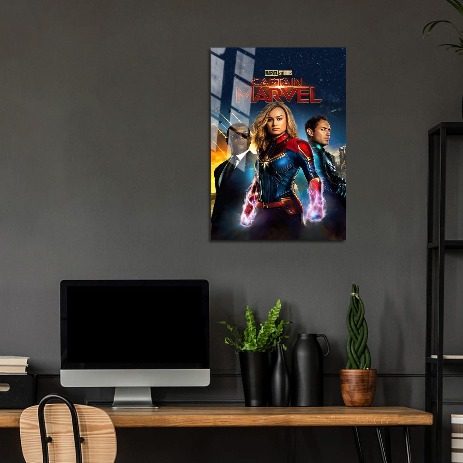 Flex Designs Metal Poster Captain Marvel 5 x 7" Home Goods - Movie 2019 Movie Metal Poster
