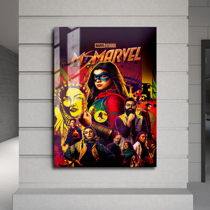 Flex Designs Metal Poster Ms Marvel 24 x 36" Home Goods - Movie 2022 Movie Metal Poster