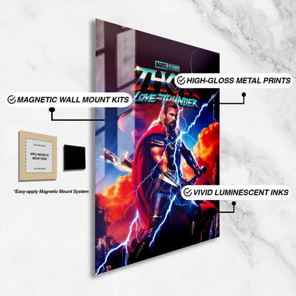 Flex Designs Metal Poster Thor Love and Thunder 16 x 24" Home Goods - Movie 2022 Movie Metal Poster