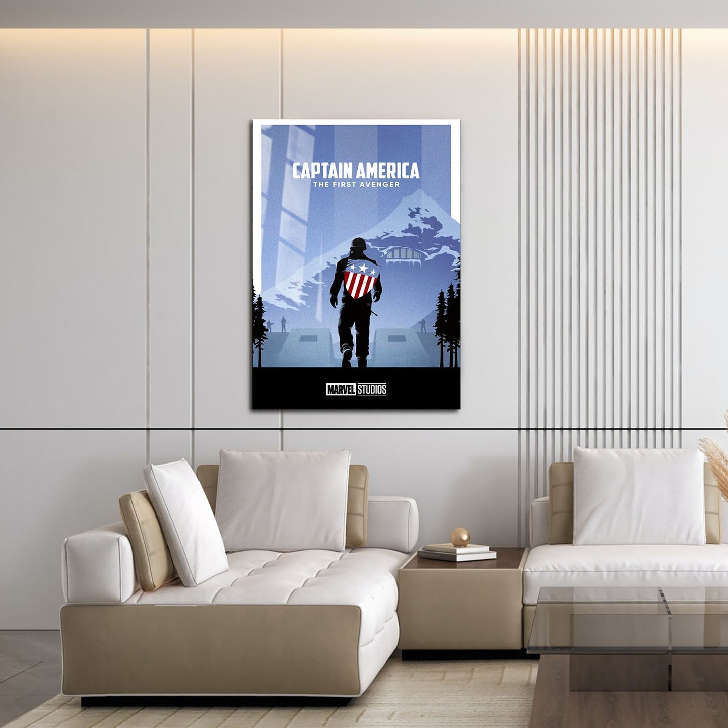 Flex Designs Metal Poster Captain America The First Avenger Minimalist 16 x 24" Home Goods - Movie 2011 Movie Metal Poster