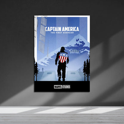 Flex Designs Metal Poster Captain America The First Avenger Minimalist 5 x 7" Home Goods - Movie 2011 Movie Metal Poster