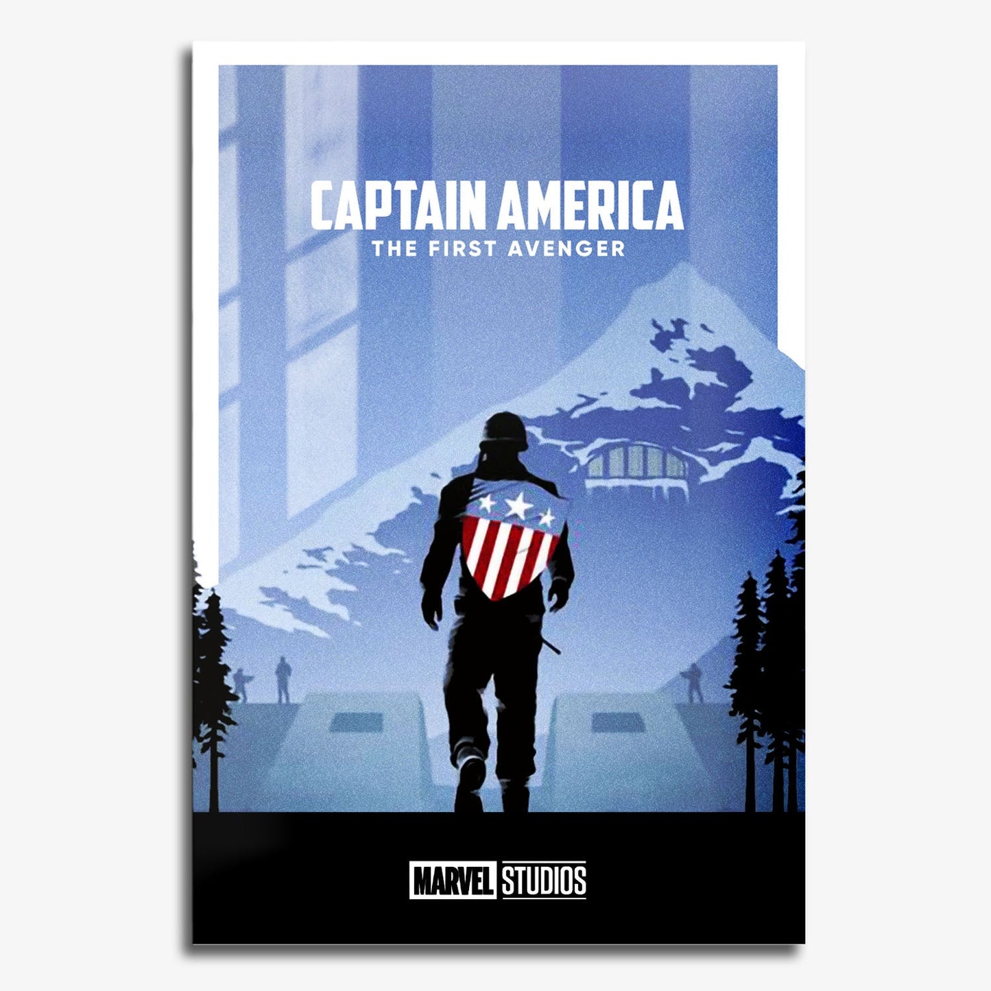 Flex Designs Metal Poster Captain America The First Avenger Minimalist 11 x 17" Home Goods - Movie 2011 Movie Metal Poster
