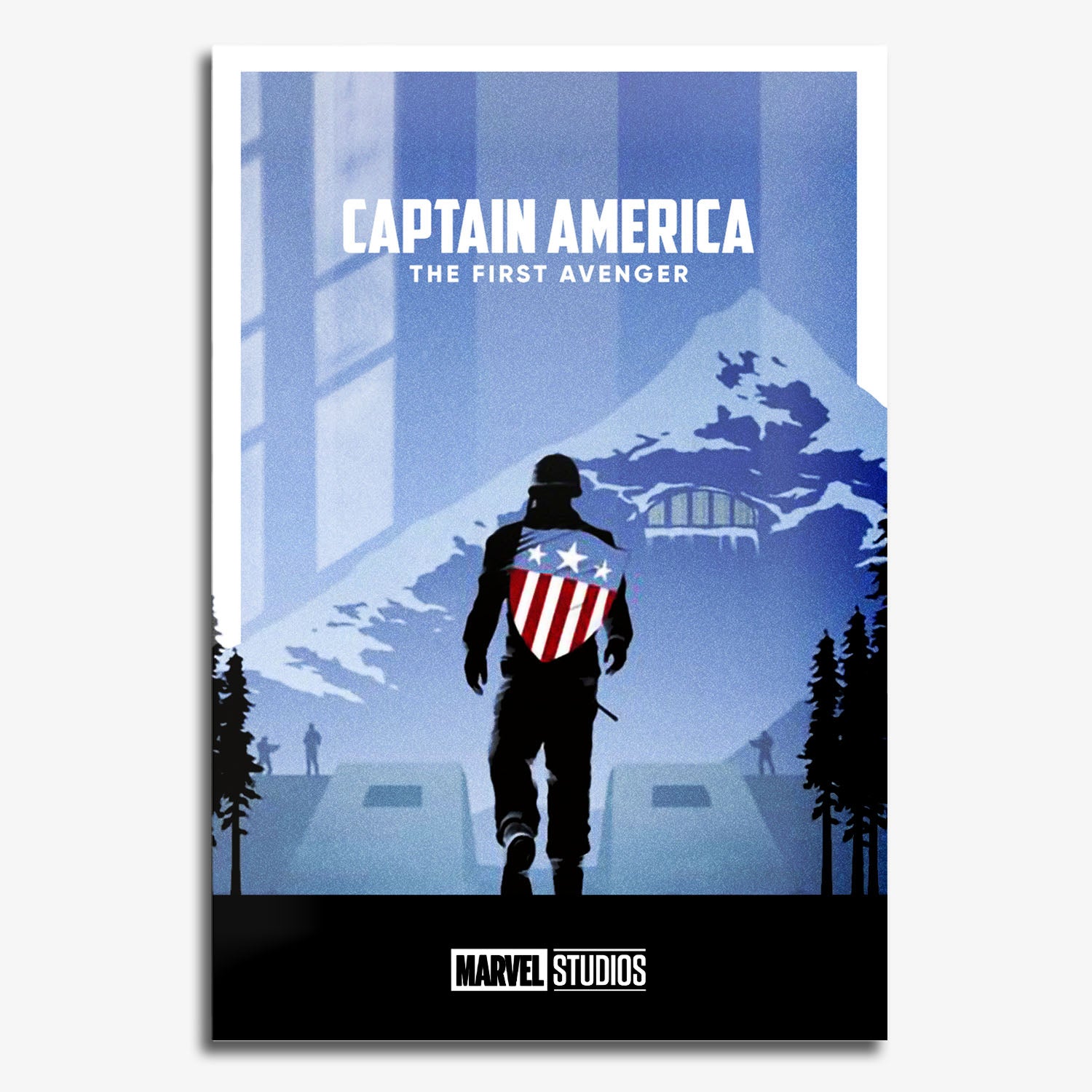 Flex Designs Metal Poster Captain America The First Avenger Minimalist 11 x 17" Home Goods - Movie 2011 Movie Metal Poster