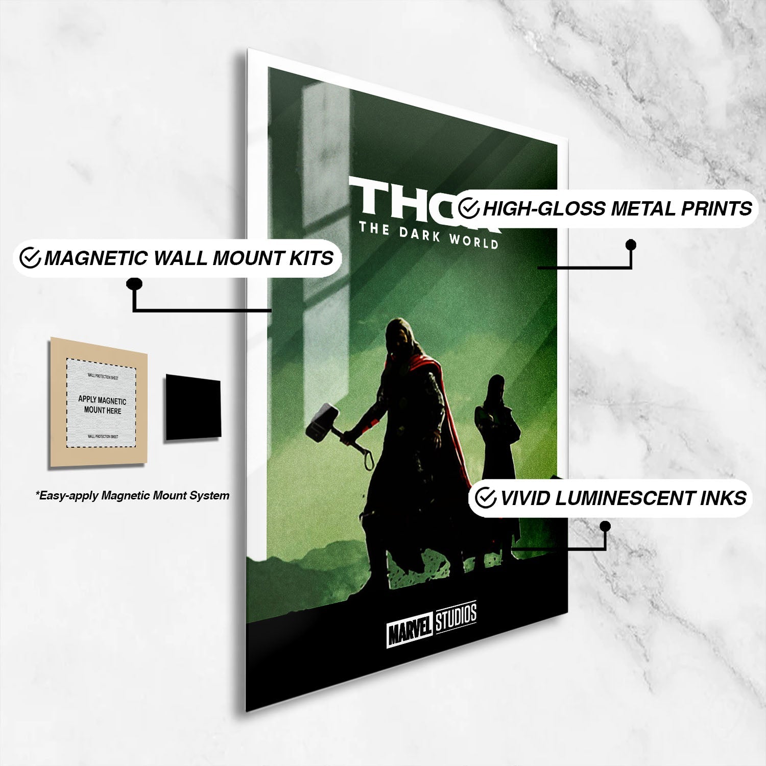 Flex Designs Metal Poster Thor The Dark World Minimalist 16 x 24" Home Goods - Movie 2013 Movie Metal Poster