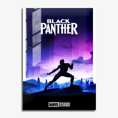 Flex Designs Metal Poster Black Panther Minimalist 11 x 17" Home Goods - Movie 2018 Movie Metal Poster