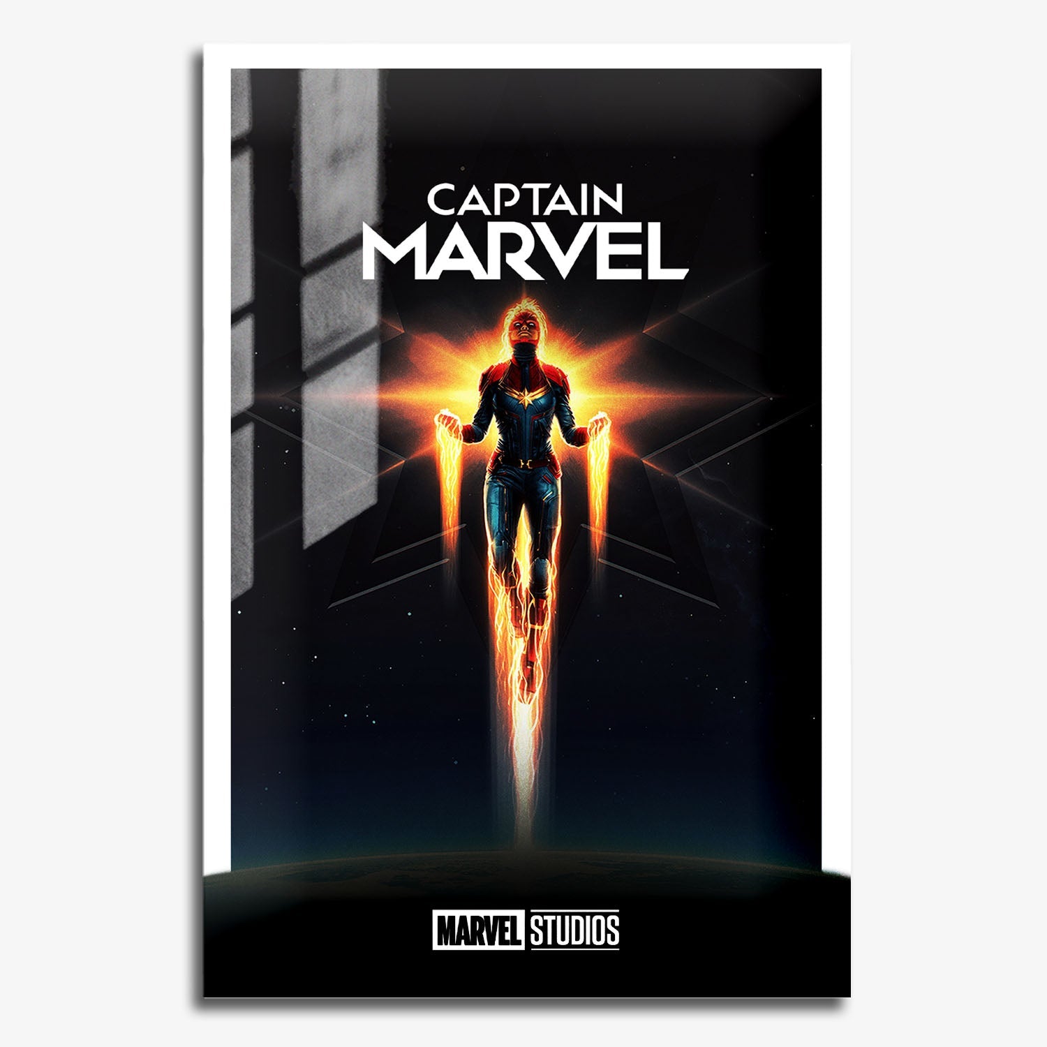 Flex Designs Metal Poster Captain Marvel Minimalist 11 x 17" Home Goods - Movie 2019 Movie Metal Poster