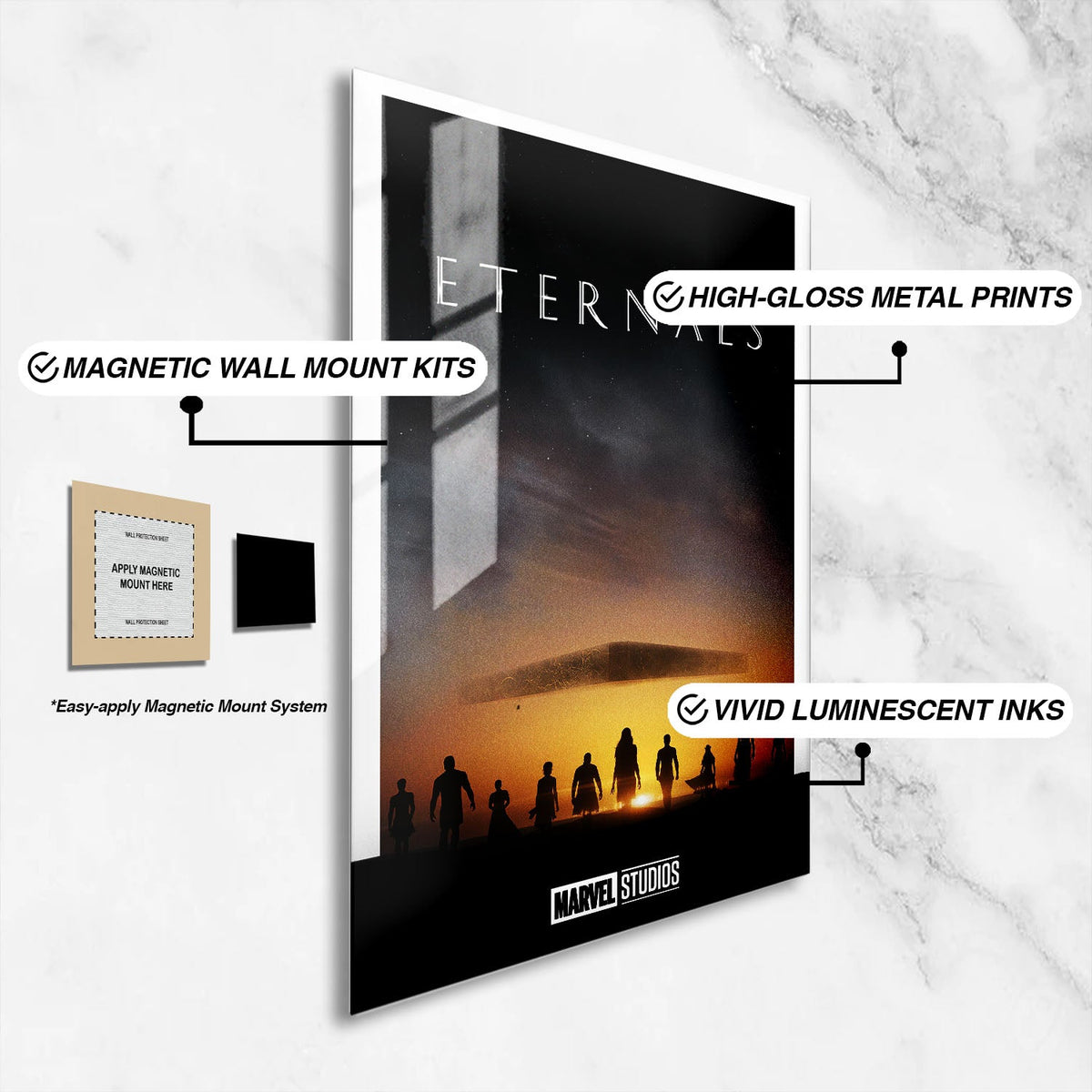 Flex Designs Metal Poster Eternals Minimalist 16 x 24" Home Goods - Movie 2021 Movie Metal Poster