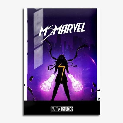 Flex Designs Metal Poster Ms Marvel Minimalist 11 x 17" Home Goods - TV Show 2022 TV Show Metal Poster