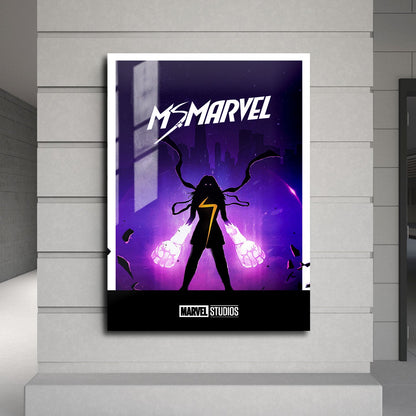 Flex Designs Metal Poster Ms Marvel Minimalist 24 x 36" Home Goods - TV Show 2022 TV Show Metal Poster