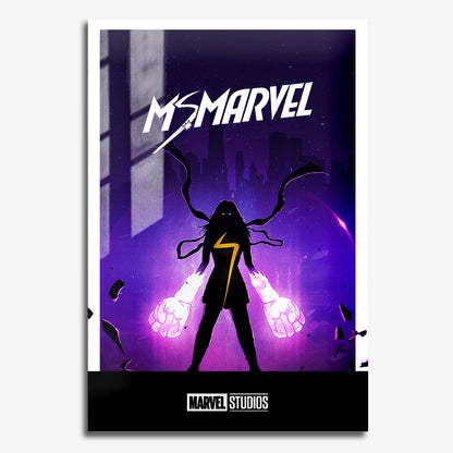 Flex Designs Metal Poster Ms Marvel Minimalist 11 x 17" Home Goods - TV Show 2022 TV Show Metal Poster