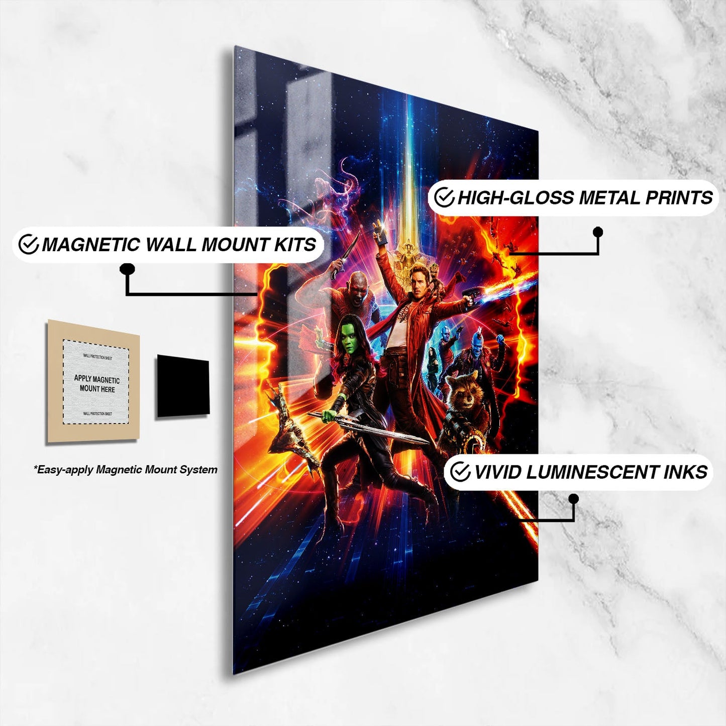 Flex Designs Metal Poster Guardians of the Galaxy Vol 2 Textless 16 x 24" Home Goods - Movie 2017 Movie Metal Poster