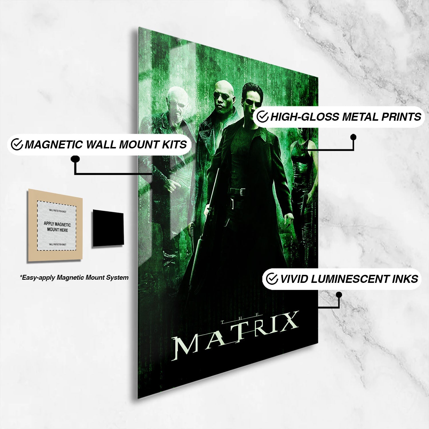 Flex Designs Metal Poster The Matrix Classic 16 x 24" Home Goods - Movie 1999 Movie Metal Poster