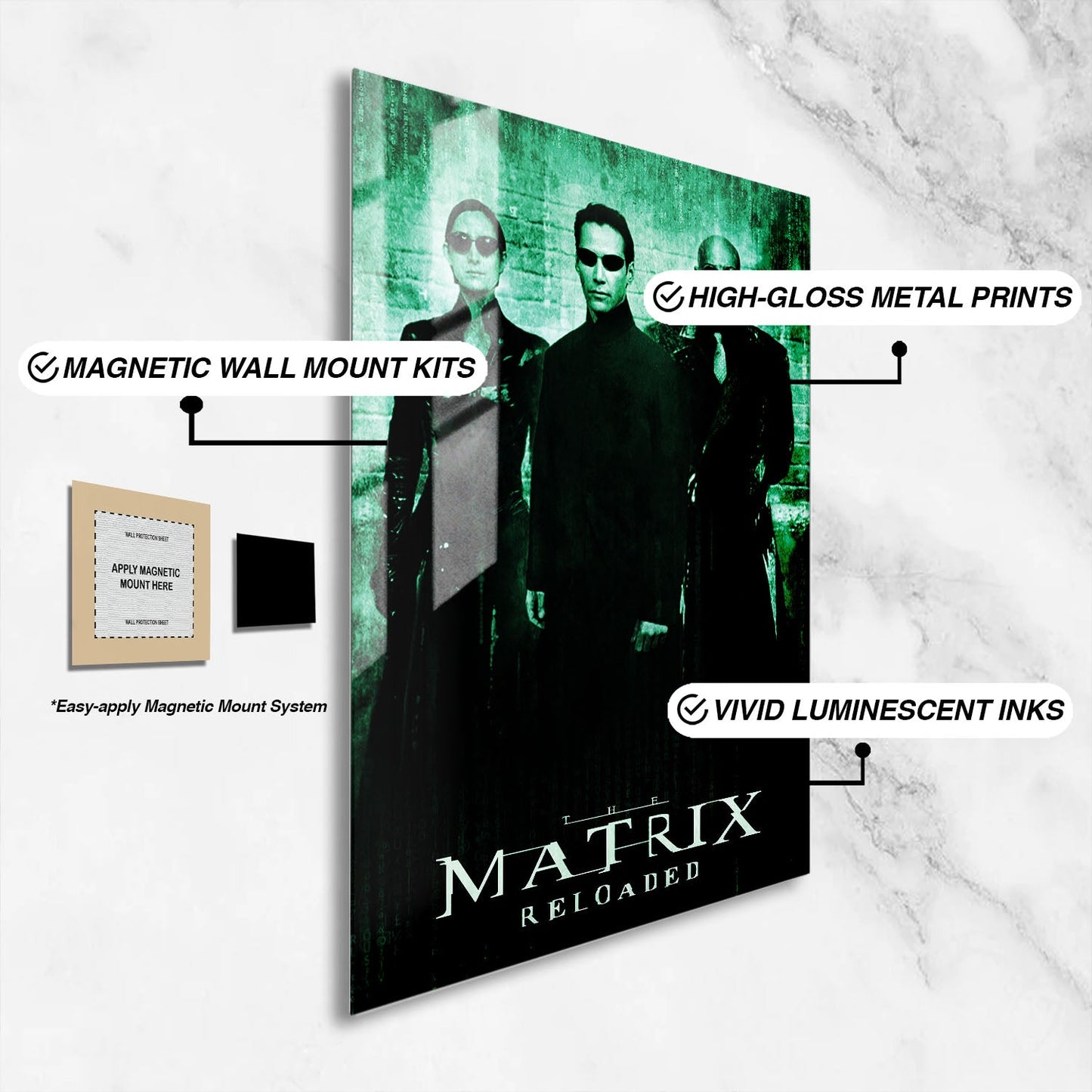 Flex Designs Metal Poster The Matrix Reloaded Classic 16 x 24" Home Goods - Movie 2003 Movie Metal Poster