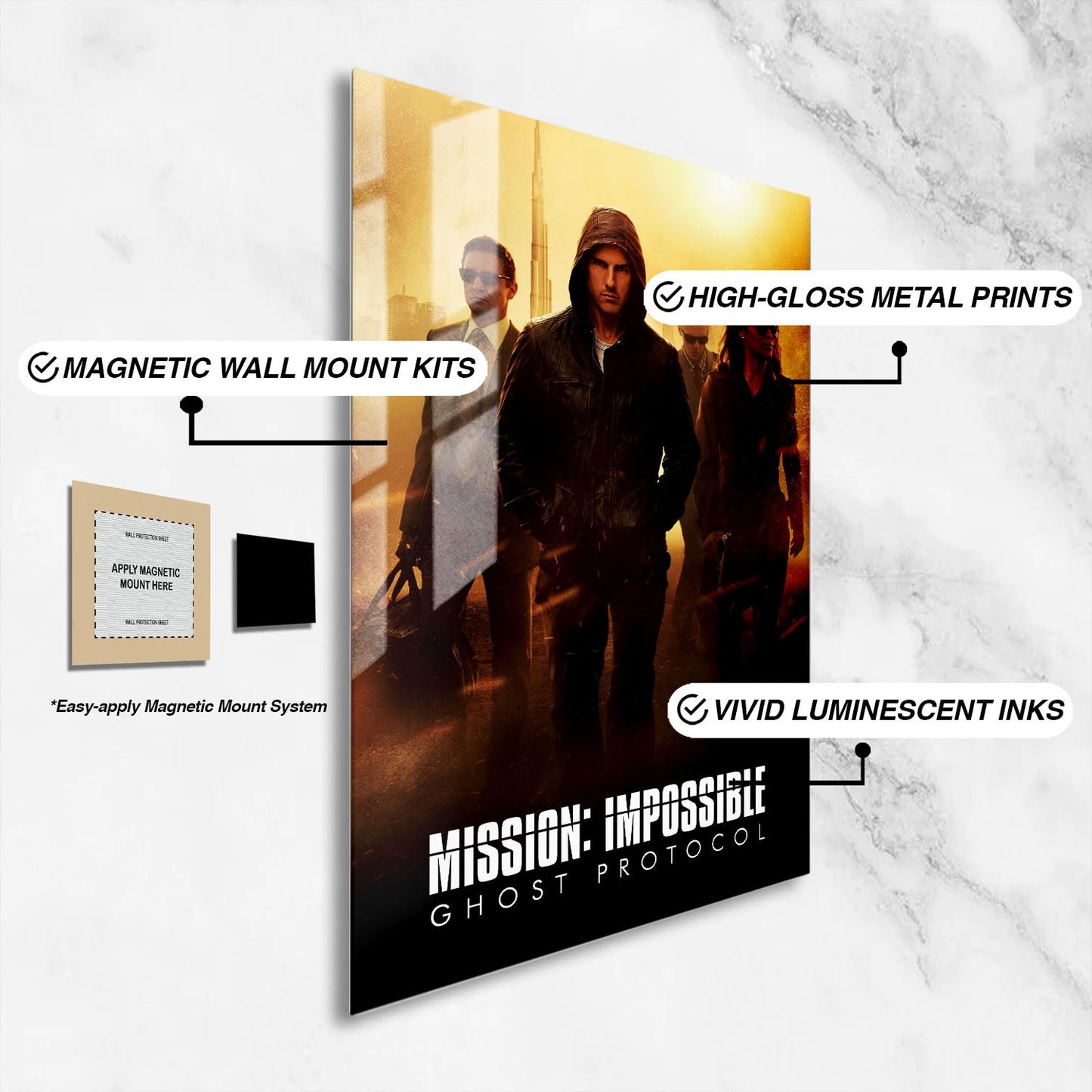 Flex Designs Metal Poster Mission Impossible - Ghost Protocol 16 x 24" Home Goods - Movie 2011 Movie Metal Poster