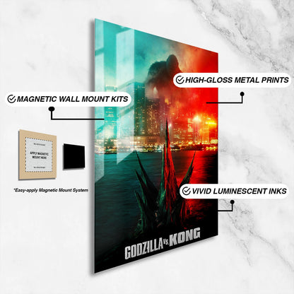 Flex Designs Metal Poster Godzilla vs Kong 16 x 24" Home Goods - Movie 2021 Movie Metal Poster