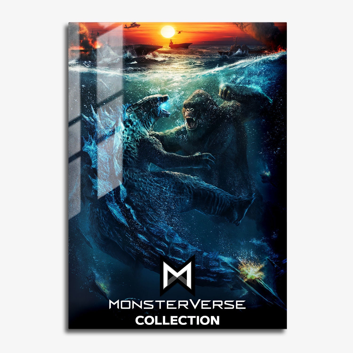Flex Designs Metal Poster Godzilla vs Kong Monsterverse 11 x 17" Home Goods - Movie 2021 Movie Metal Poster
