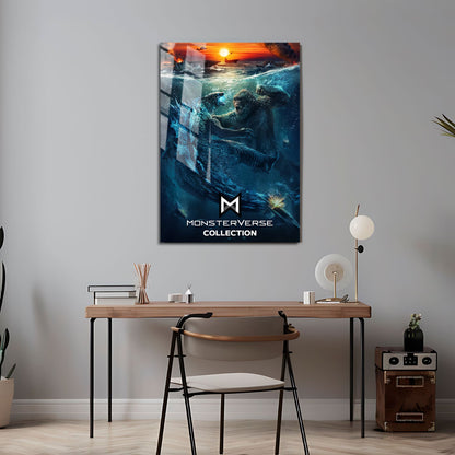 Flex Designs Metal Poster Godzilla vs Kong Monsterverse 24 x 36" Home Goods - Movie 2021 Movie Metal Poster
