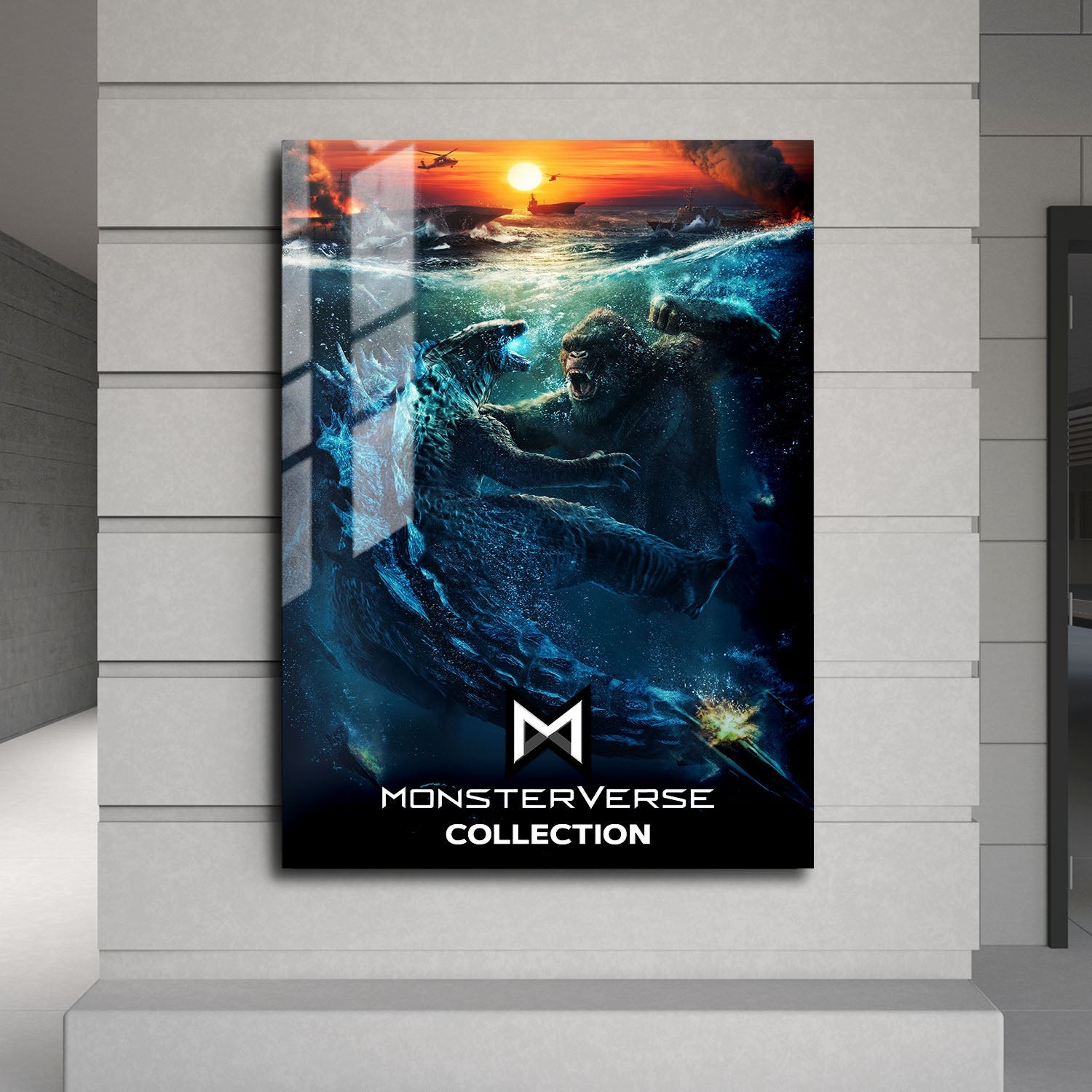 Flex Designs Metal Poster Godzilla vs Kong Monsterverse 24 x 36" Home Goods - Movie 2021 Movie Metal Poster