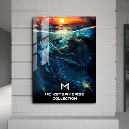 Flex Designs Metal Poster Godzilla vs Kong Monsterverse 24 x 36" Home Goods - Movie 2021 Movie Metal Poster