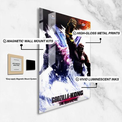 Flex Designs Metal Poster Godzilla x Kong The New Empire 16 x 24" Home Goods - Movie 2024 Movie Metal Poster