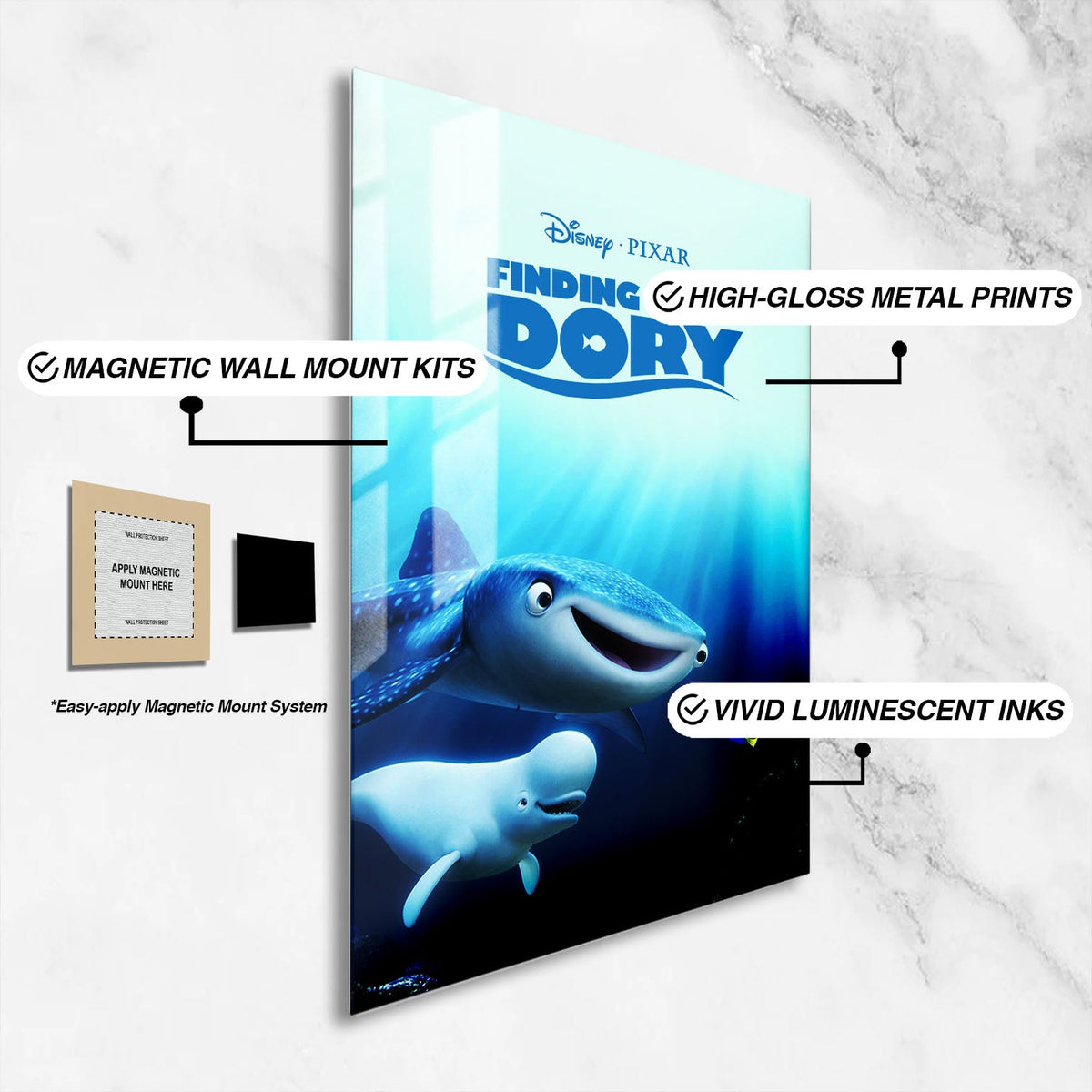 Flex Designs Metal Poster Finding Dory 16 x 24" Home Goods - Movie 2016 Movie Metal Poster